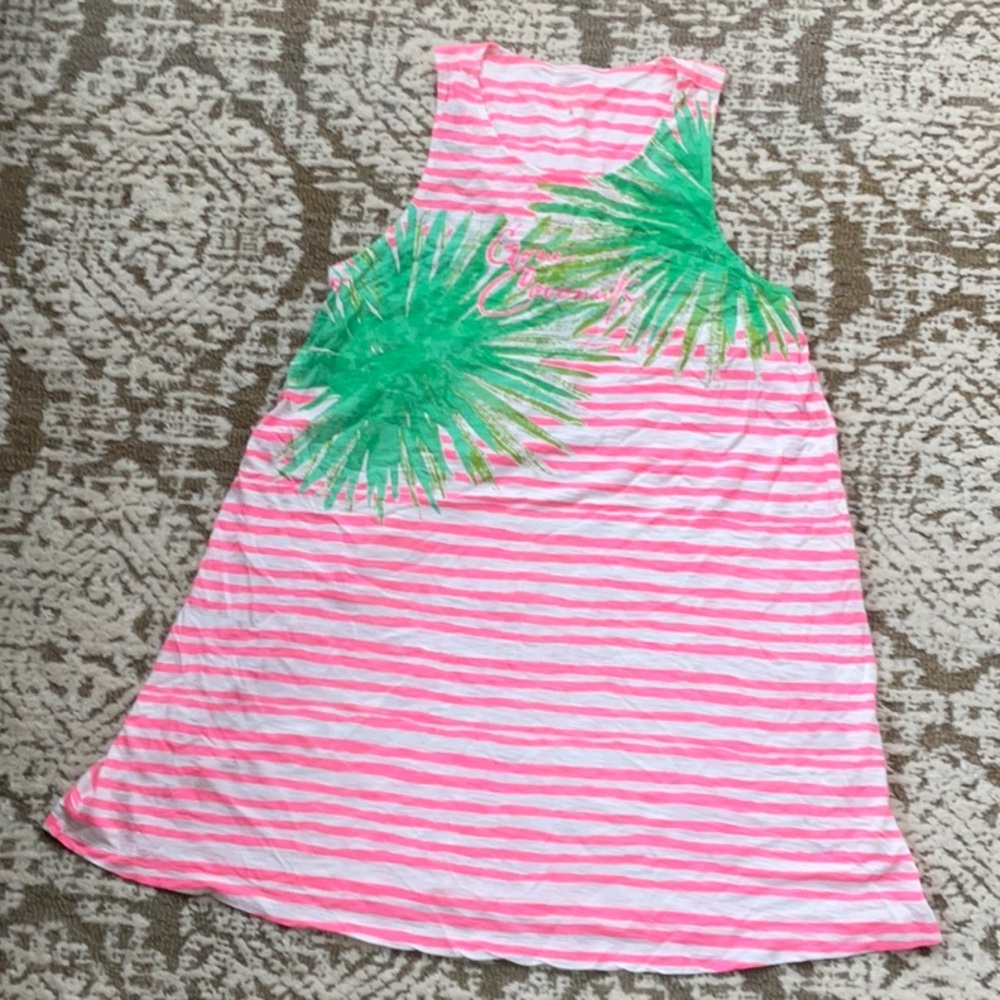 Lilly Pulitzer Pink and Green Striped Midi Dress